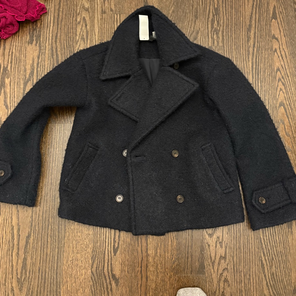 H&M Black Double-Breasted Peacoat